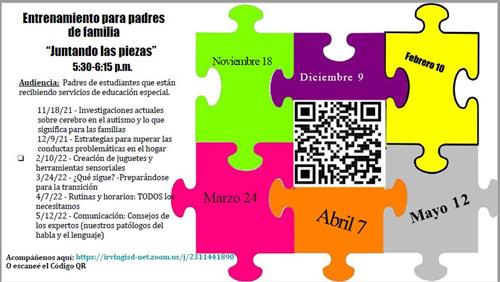 Spanish Calendar of Parent Trainings